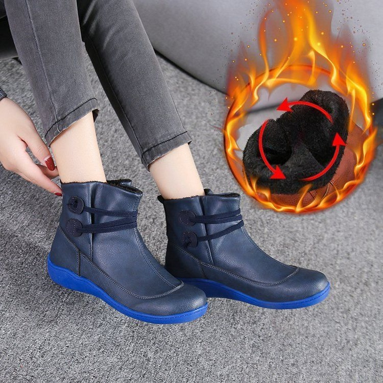 Women Vintage Round Toe PU Lea - Vintage Fashion For Mens 评论和价格