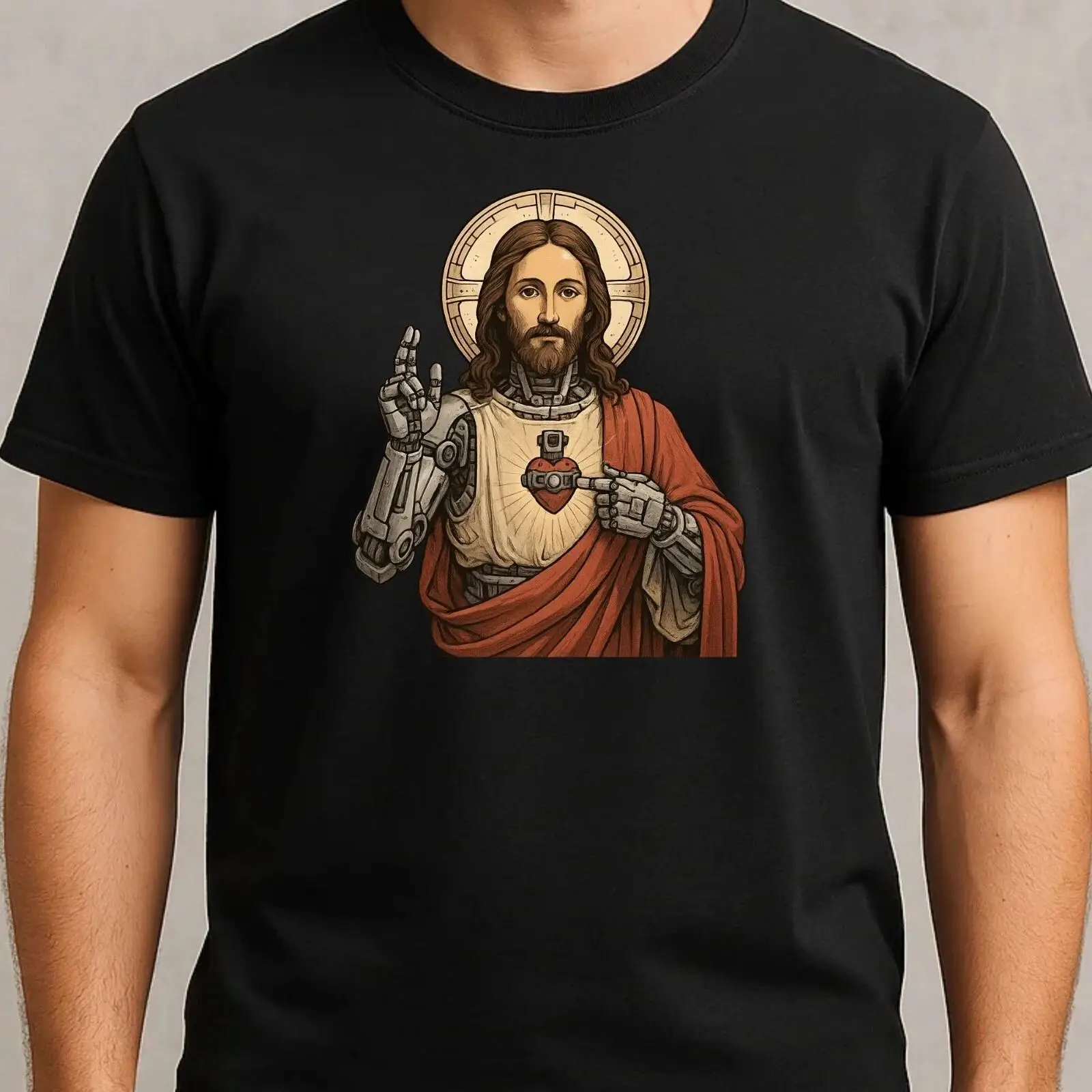 Herren T Shirt Jesus Roboter M - Vintage Fashion Herren 评论和价格