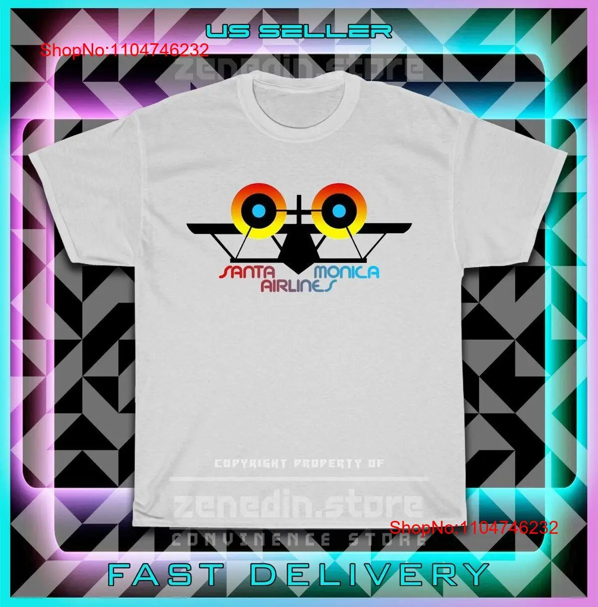 New Hot Santa Monica Airline L - Vintage Fashion Logo 评论和价格