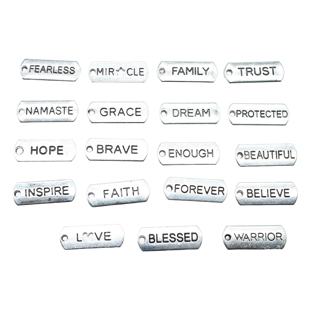 10pcs Word Tags Pendant Charms - Vintage Fashion Tags 评论和价格
