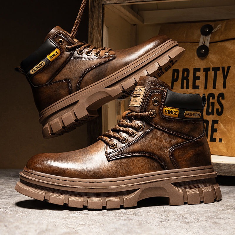 Vintage Men Platform Ankle Boo - Vintage Fashion Boots 评论和价格