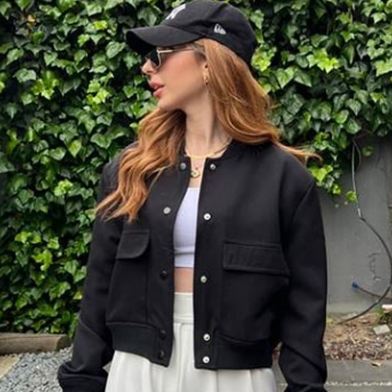 HXAO Women's Bomber Jacket Cro - Varsity Jacket Wool 评论和价格