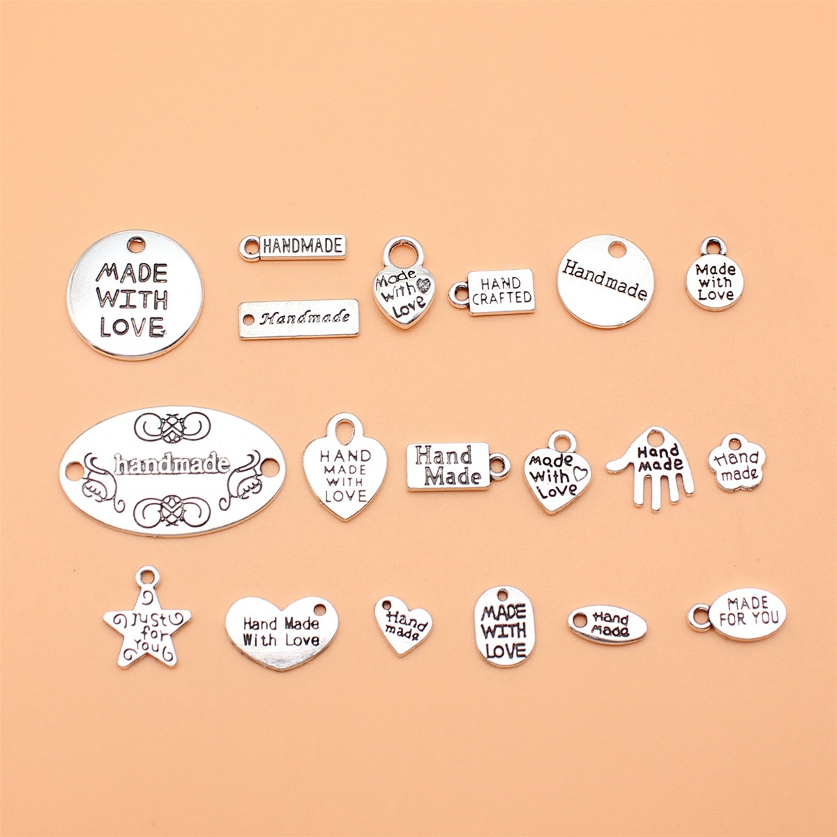 19pcs Antique Silver Color Han - Vintage Fashion Tags 评论和价格