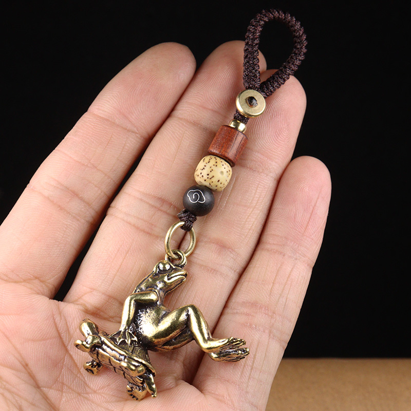 Copper Turtle Carrying Frog Ke - Vintage Fashion Ornaments 评论和价格