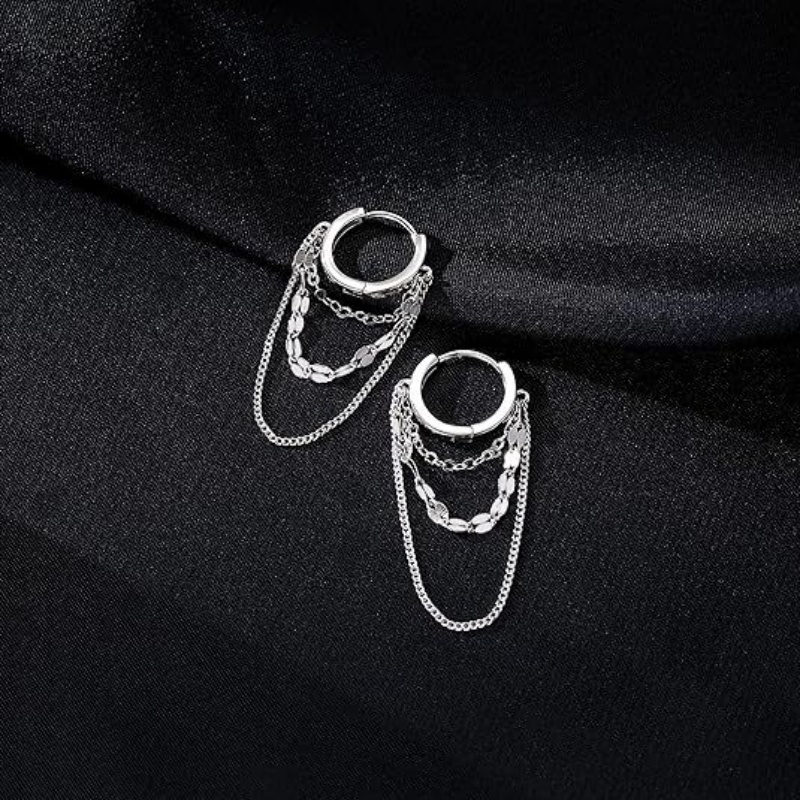 Punk Long Tassel Metal Chains  - Vintage Fashion For Mens 评论和价格