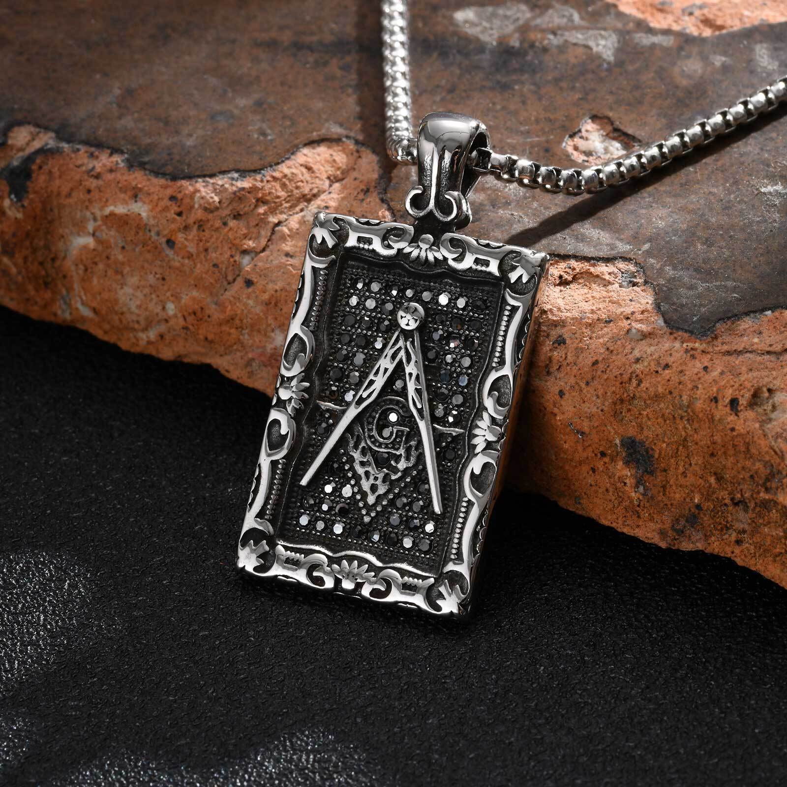 Freemason Square Pendant Neckl - Vintage Fashion Tags 评论和价格