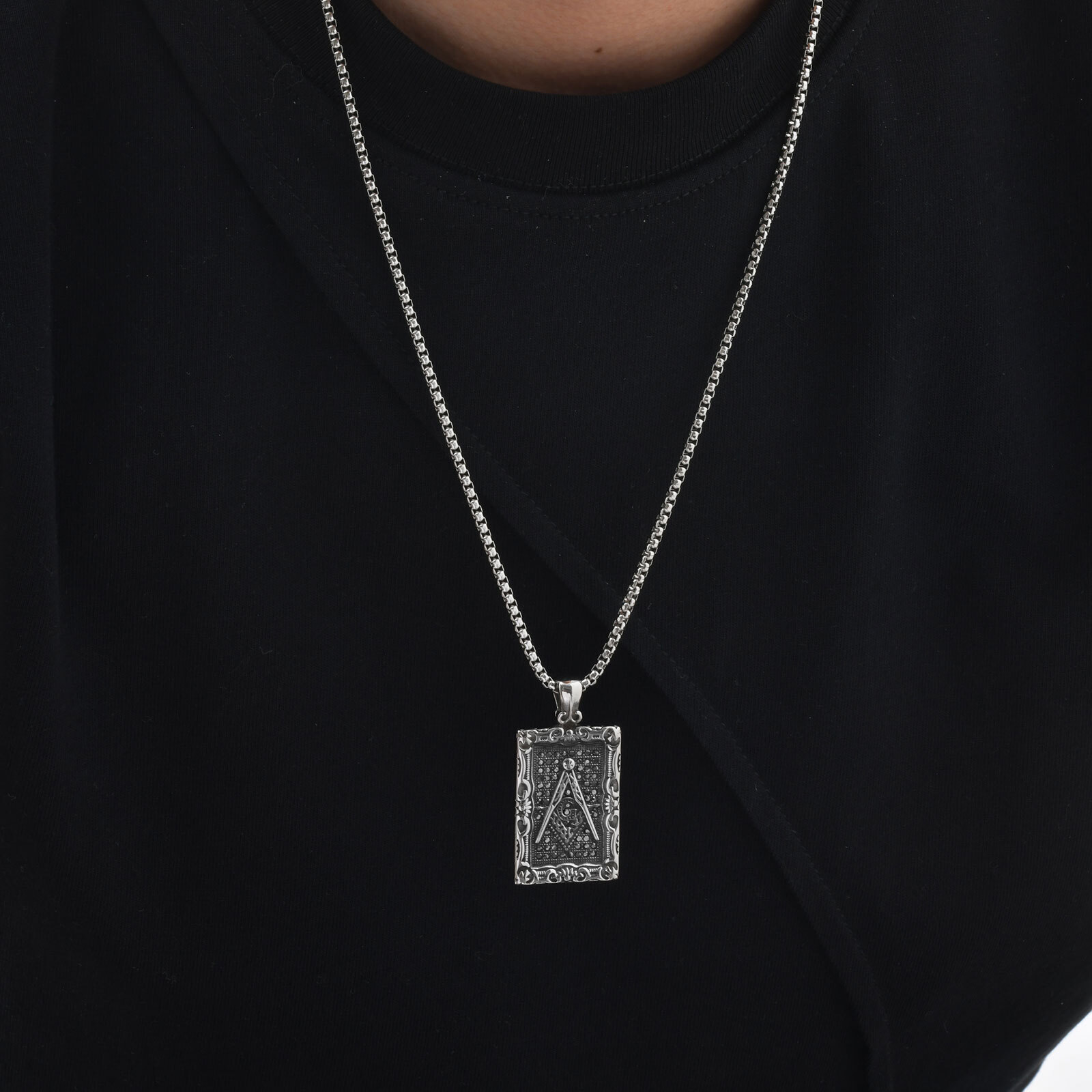 Freemason Square Pendant Neckl - Vintage Fashion Tags 评论和价格