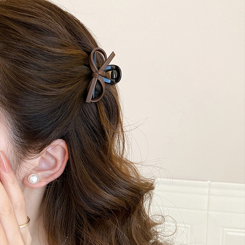 Vintage Leather Bow Small Hair - Vintage Fashion Ornaments 评论和价格