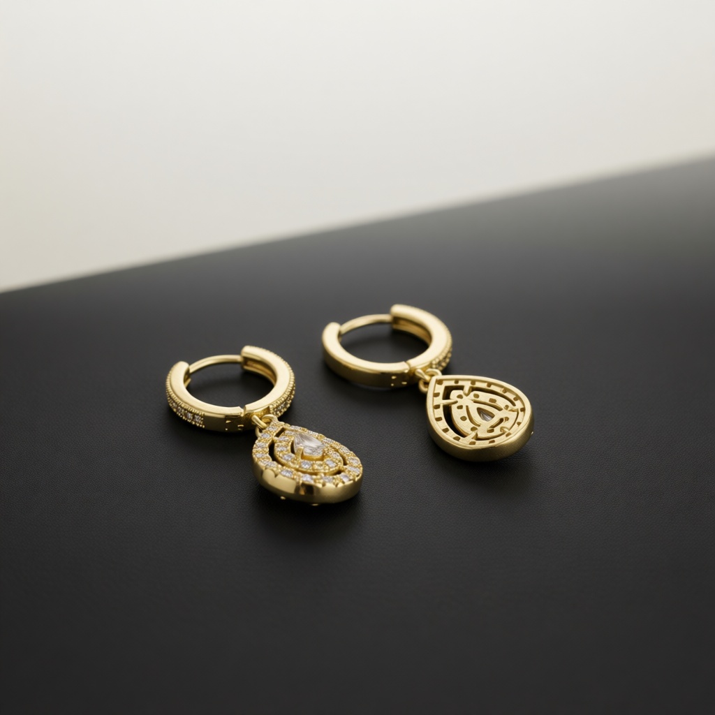 Gold Tone Teardrop Hollow Dang - Vintage Fashion Center 评论和价格