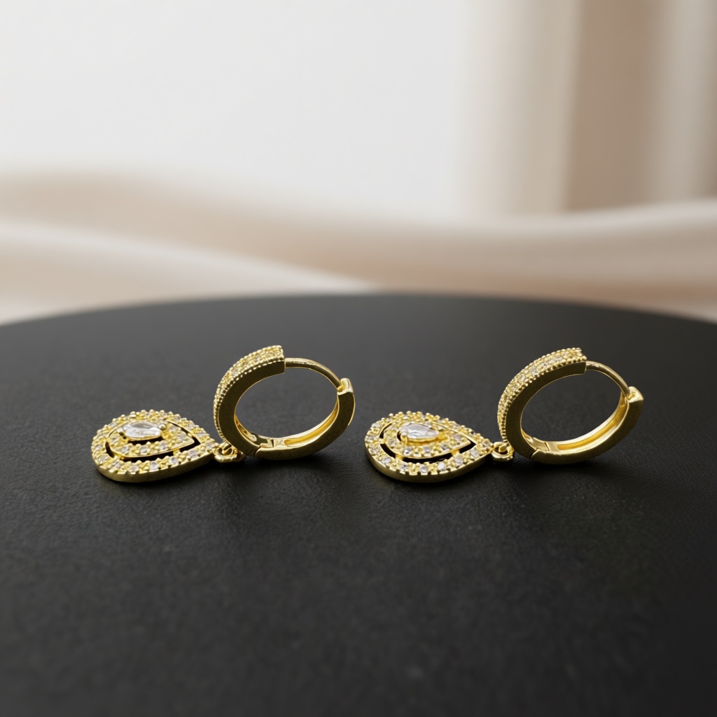 Gold Tone Teardrop Hollow Dang - Vintage Fashion Center 评论和价格