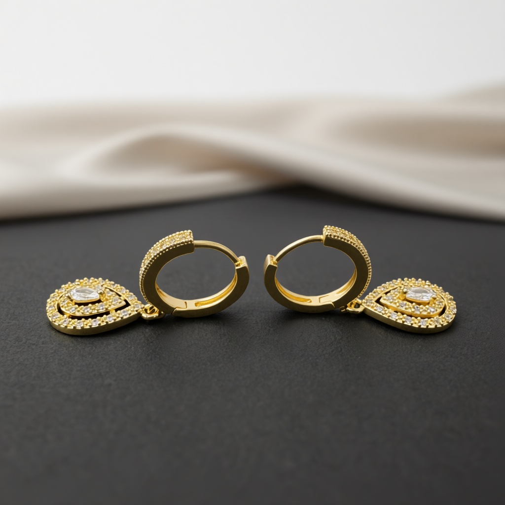 Gold Tone Teardrop Hollow Dang - Vintage Fashion Center 评论和价格
