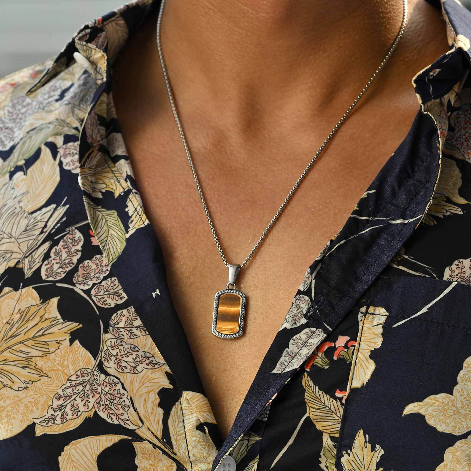 Vnox Stainless Steel Tiger Eye - Vintage Fashion Tags 评论和价格