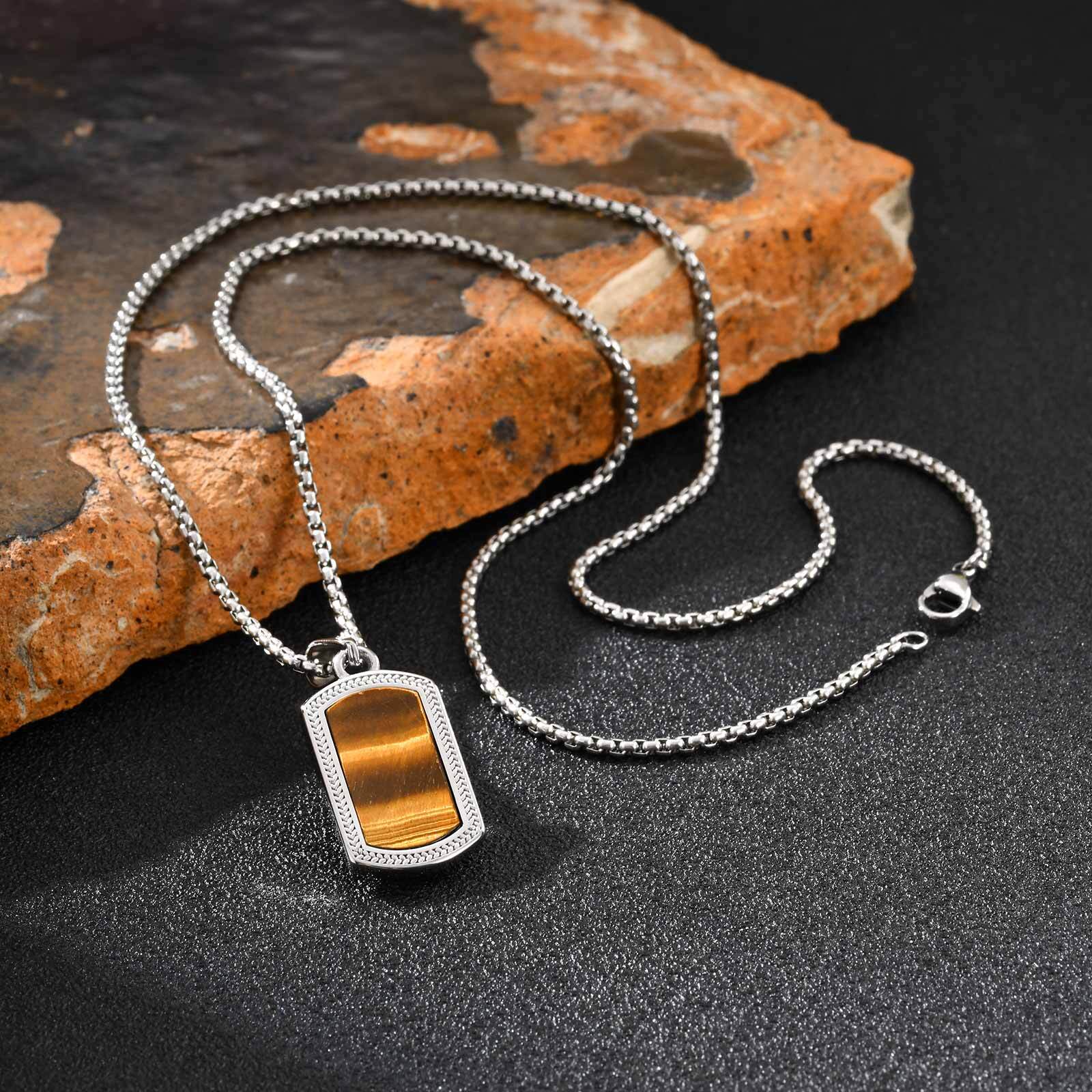 Vnox Stainless Steel Tiger Eye - Vintage Fashion Tags 评论和价格